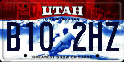 UT license plate B102HZ