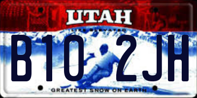 UT license plate B102JH