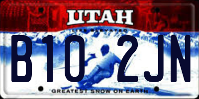 UT license plate B102JN