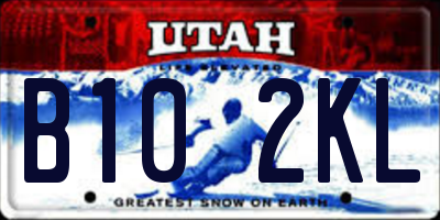 UT license plate B102KL