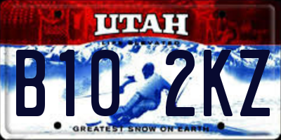 UT license plate B102KZ