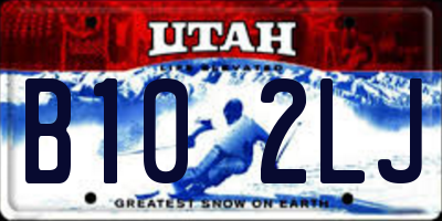 UT license plate B102LJ