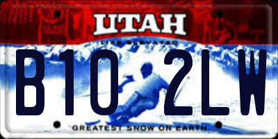 UT license plate B102LW