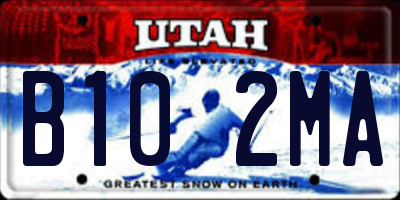 UT license plate B102MA