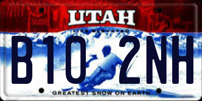 UT license plate B102NH