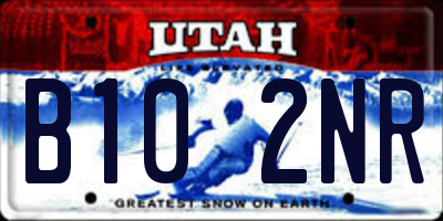 UT license plate B102NR