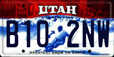 UT license plate B102NW