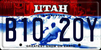 UT license plate B102OY