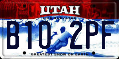 UT license plate B102PF