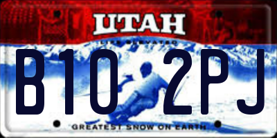 UT license plate B102PJ