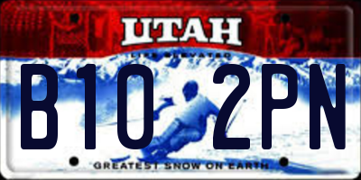 UT license plate B102PN