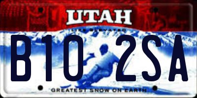 UT license plate B102SA