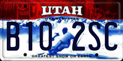 UT license plate B102SC