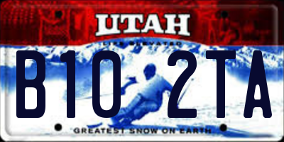 UT license plate B102TA