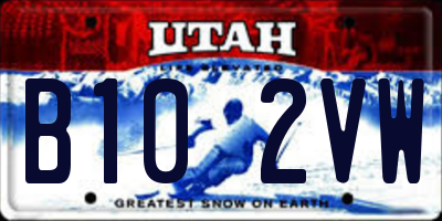 UT license plate B102VW