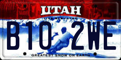 UT license plate B102WE