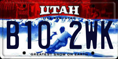 UT license plate B102WK