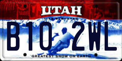 UT license plate B102WL