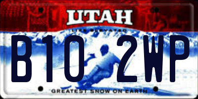UT license plate B102WP