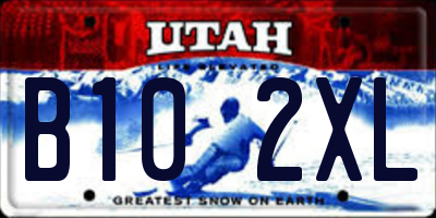 UT license plate B102XL