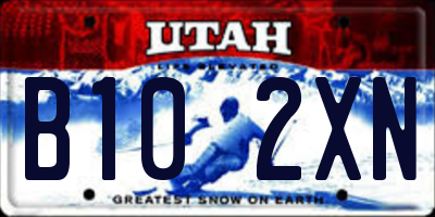 UT license plate B102XN