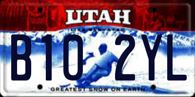 UT license plate B102YL