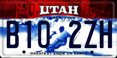 UT license plate B102ZH