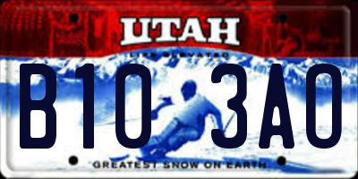 UT license plate B103AO