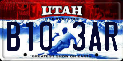 UT license plate B103AR