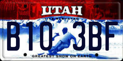 UT license plate B103BF