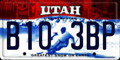 UT license plate B103BP