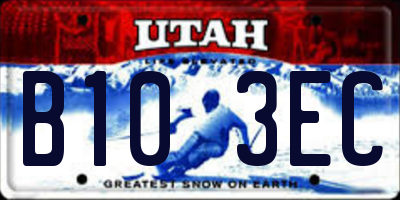 UT license plate B103EC