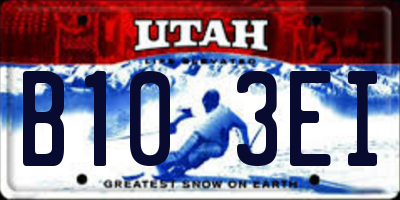 UT license plate B103EI