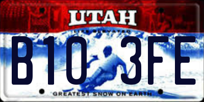 UT license plate B103FE