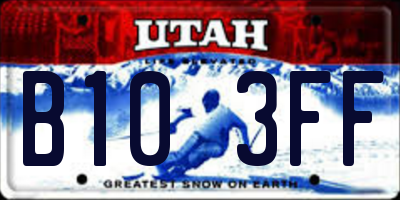 UT license plate B103FF