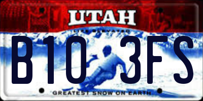 UT license plate B103FS