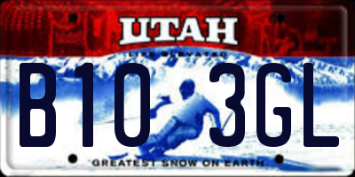 UT license plate B103GL