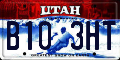 UT license plate B103HT