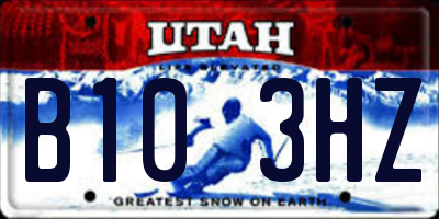 UT license plate B103HZ