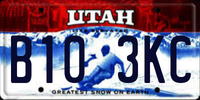 UT license plate B103KC