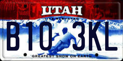 UT license plate B103KL