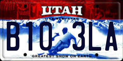 UT license plate B103LA