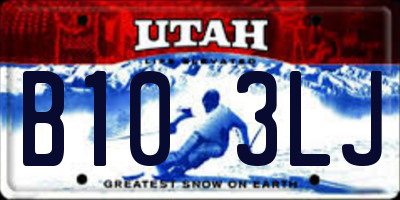 UT license plate B103LJ