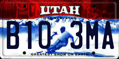 UT license plate B103MA