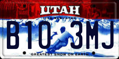 UT license plate B103MJ