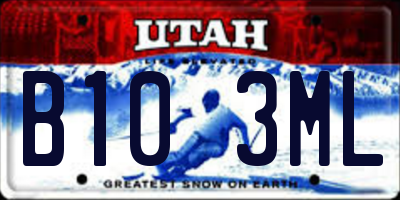 UT license plate B103ML