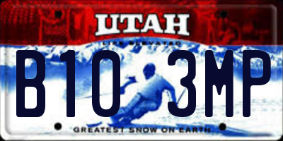 UT license plate B103MP