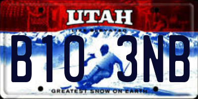 UT license plate B103NB