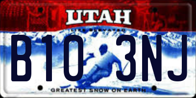 UT license plate B103NJ