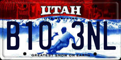 UT license plate B103NL